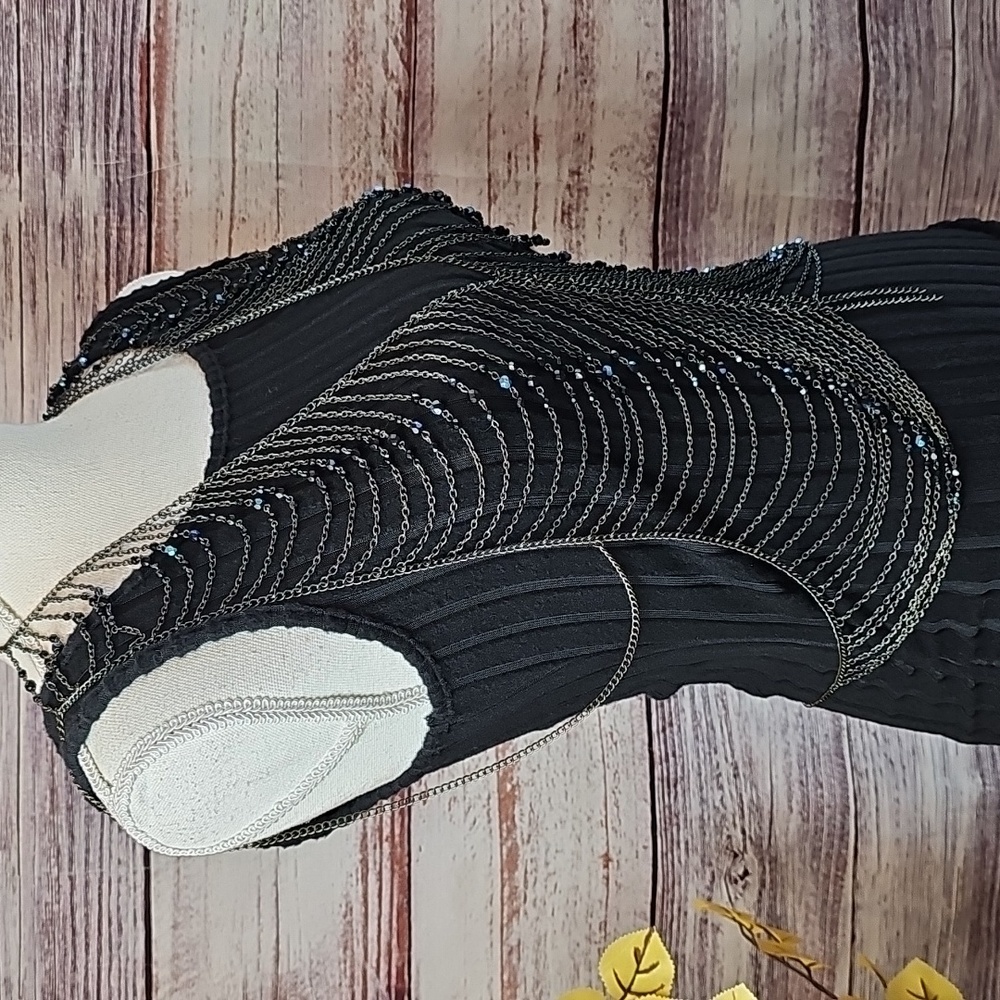 NEW GUNMETAL BEADED BODY CHAIN - Picture 10 of 14